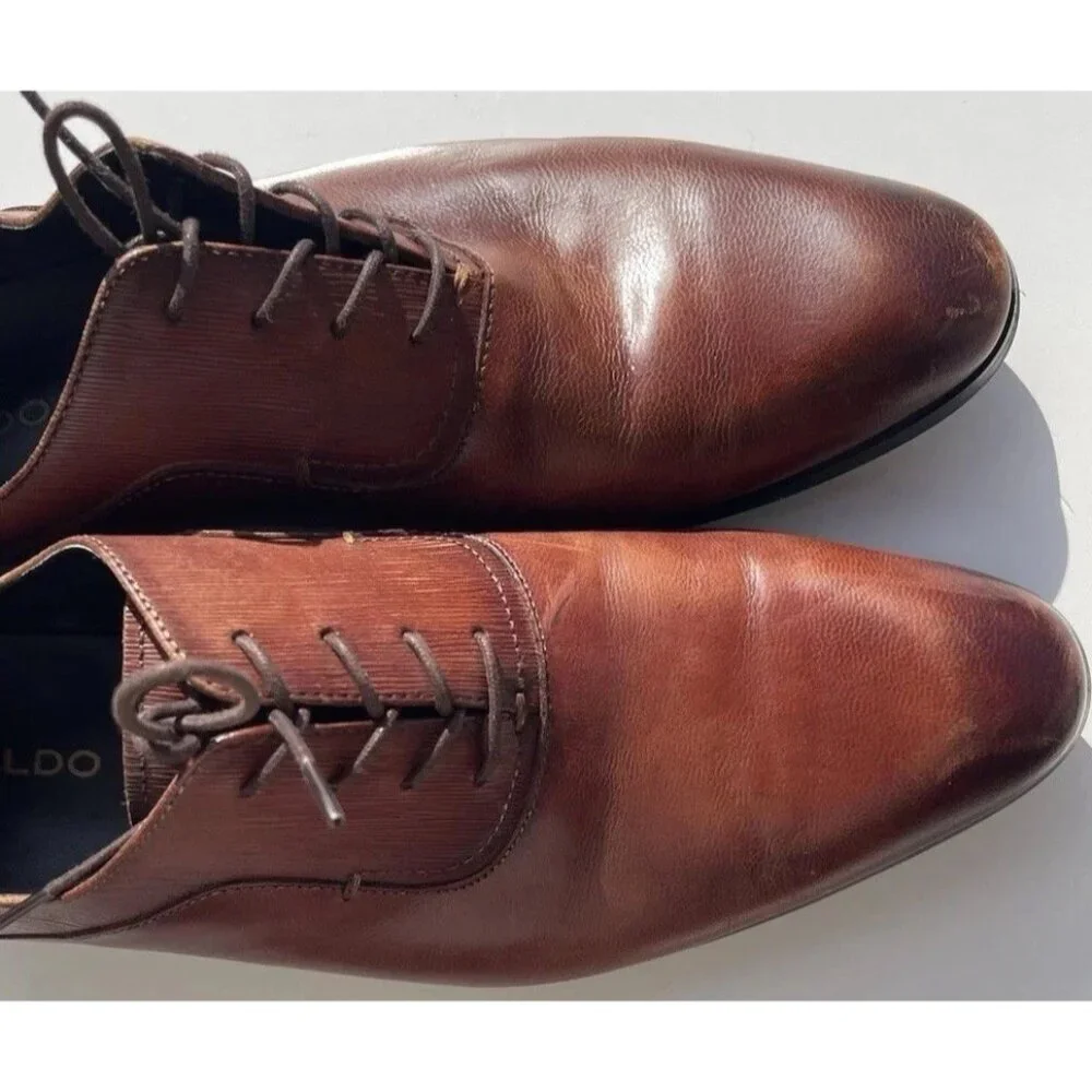 ALDO Men’s shoes Size 8 Brown Laced Leather Formal Dress Shoes